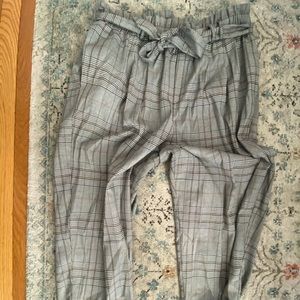 High waisted pants with tie waist